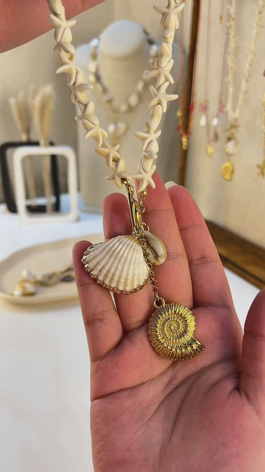 Ocean Fossil Star Necklace