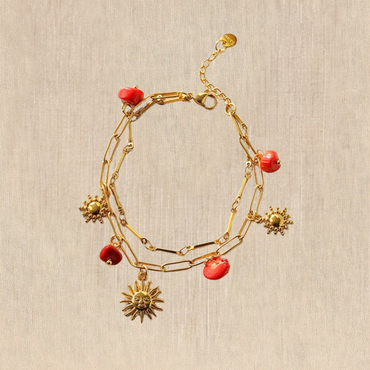 Solar Blaze Double Chain Bracelet